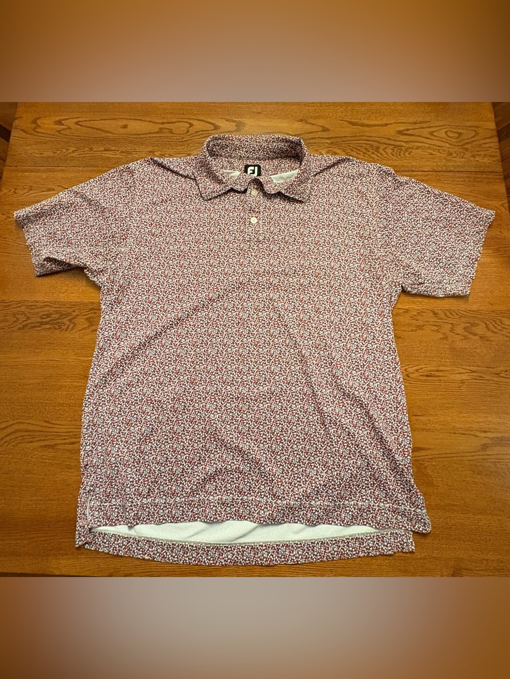FootJoy Men's Maroon Speckle Short-Sleeve Polo